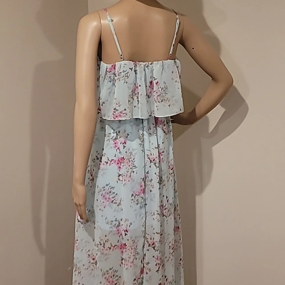 Disney Cinderella The Collection Dress - Blue & Pink Sheer Floral High Low